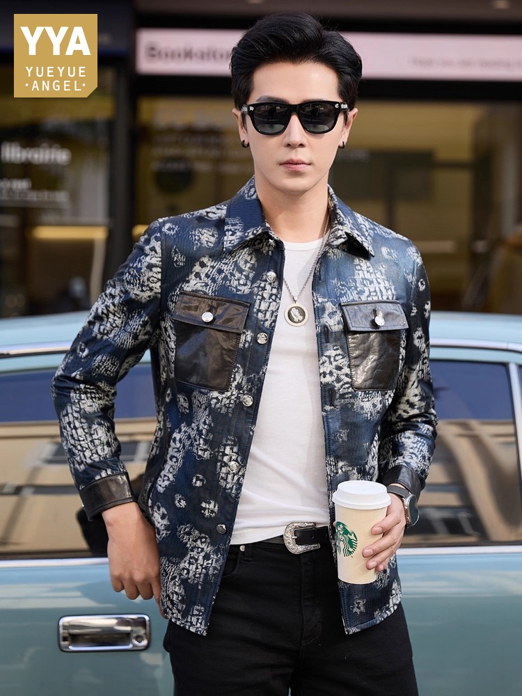 Street Fashion Jacket Men - Veste de luxe en cuir véritable