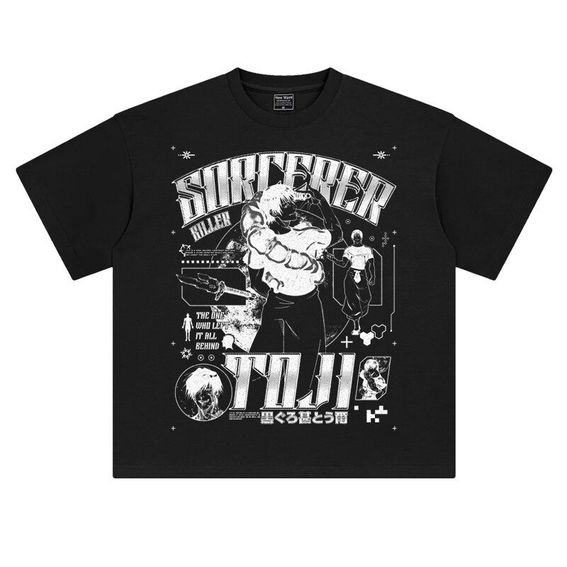 Street Fashion Anime - T-shirt graphique Jujutsu Kaisen Toji Fushiguro