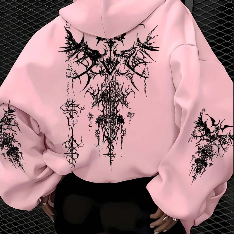 Graphic Hoodie Streetwear - Sweat à capuche gothique américain pour