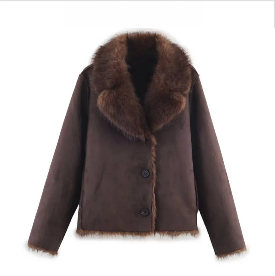 Street Fashion Taiwan - Veste Double face effet fourrure artificielle