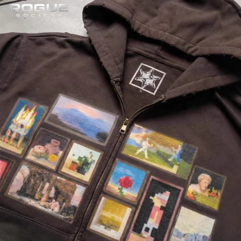Graphic Hoodie Streetwear - Hauts d'extérieur décontractés pour hommes, style