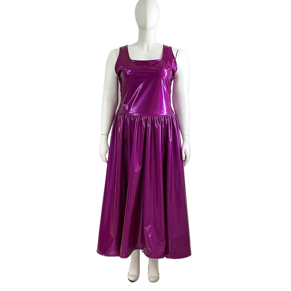 Queen Street Fashion - Robe débardeur en PVC pour femmes,