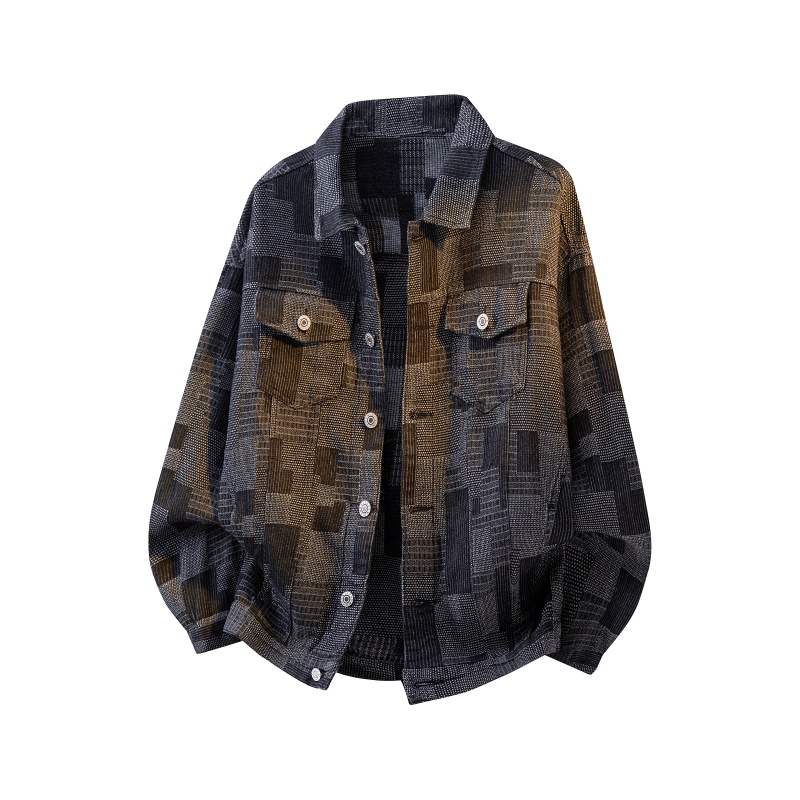 Street Fashion Jacket Men - Veste en jean délavé pour hommes,