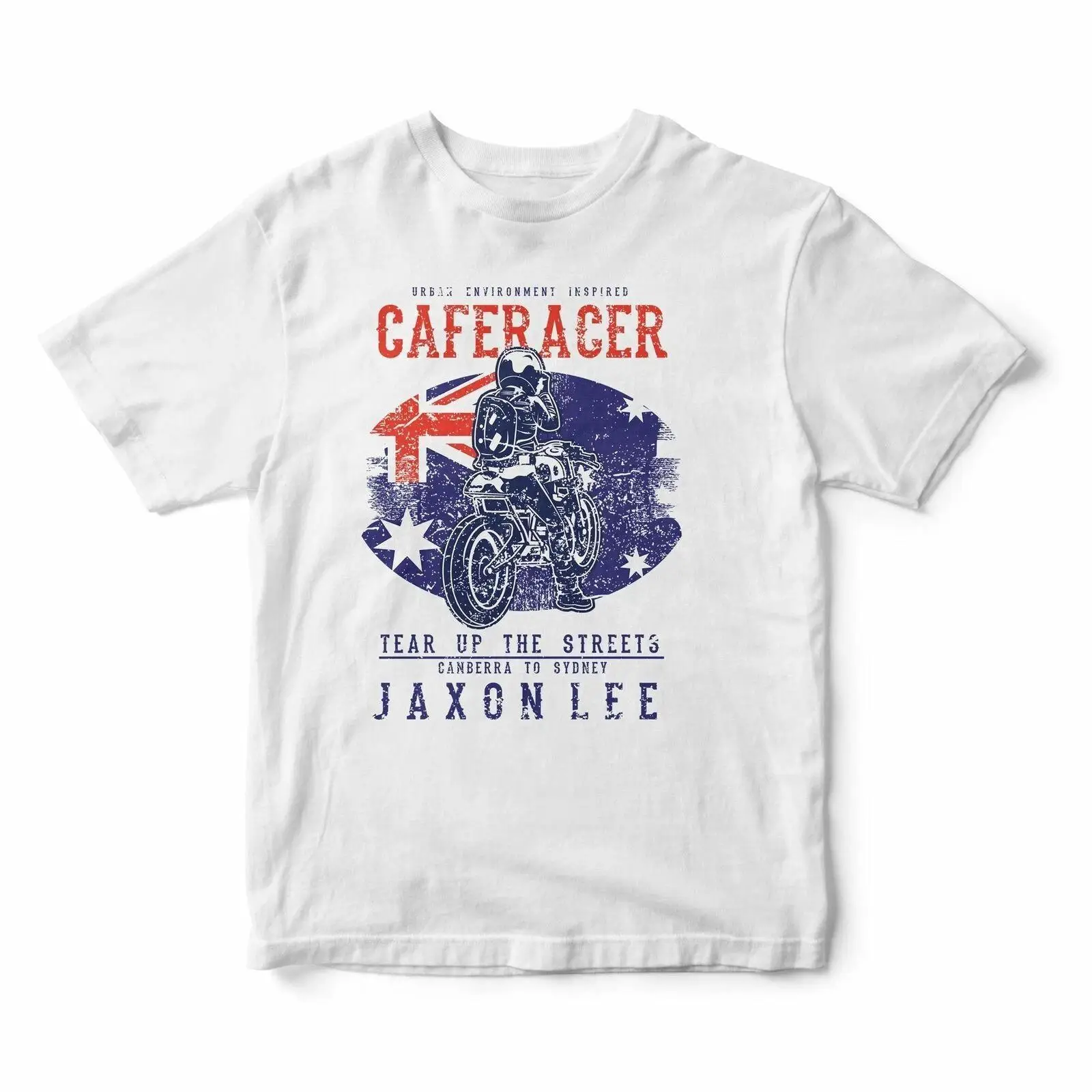 Street Fashion Australia - T-shirt moto vintage délavé style Cafe