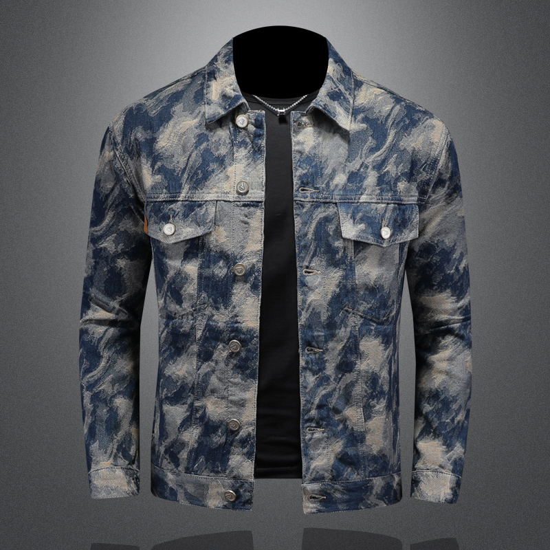 Street Fashion Jacket Men - Veste en jean vintage pour hommes,