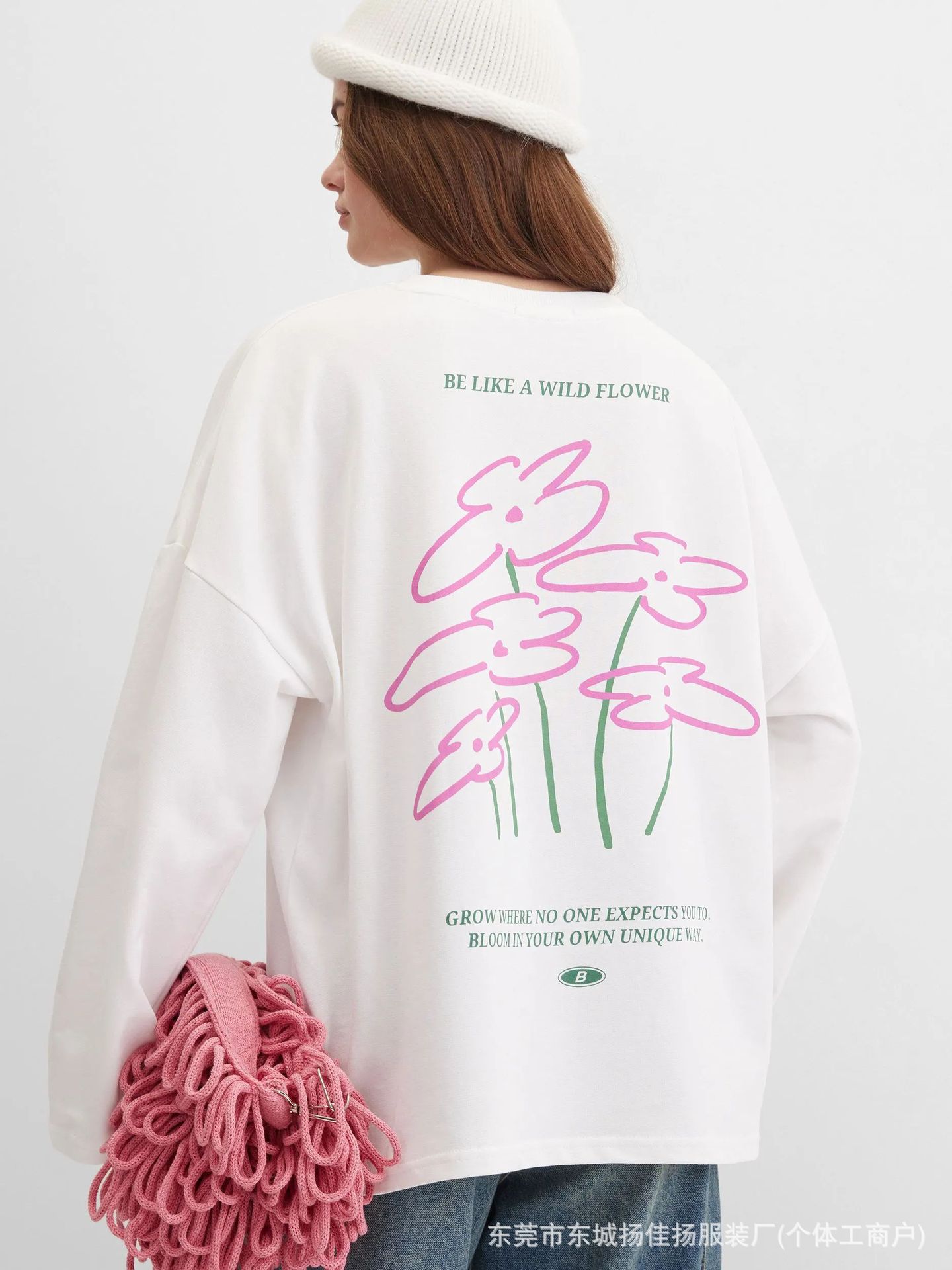Longline Tee Oversized - T-shirt décontracté à manches longues en