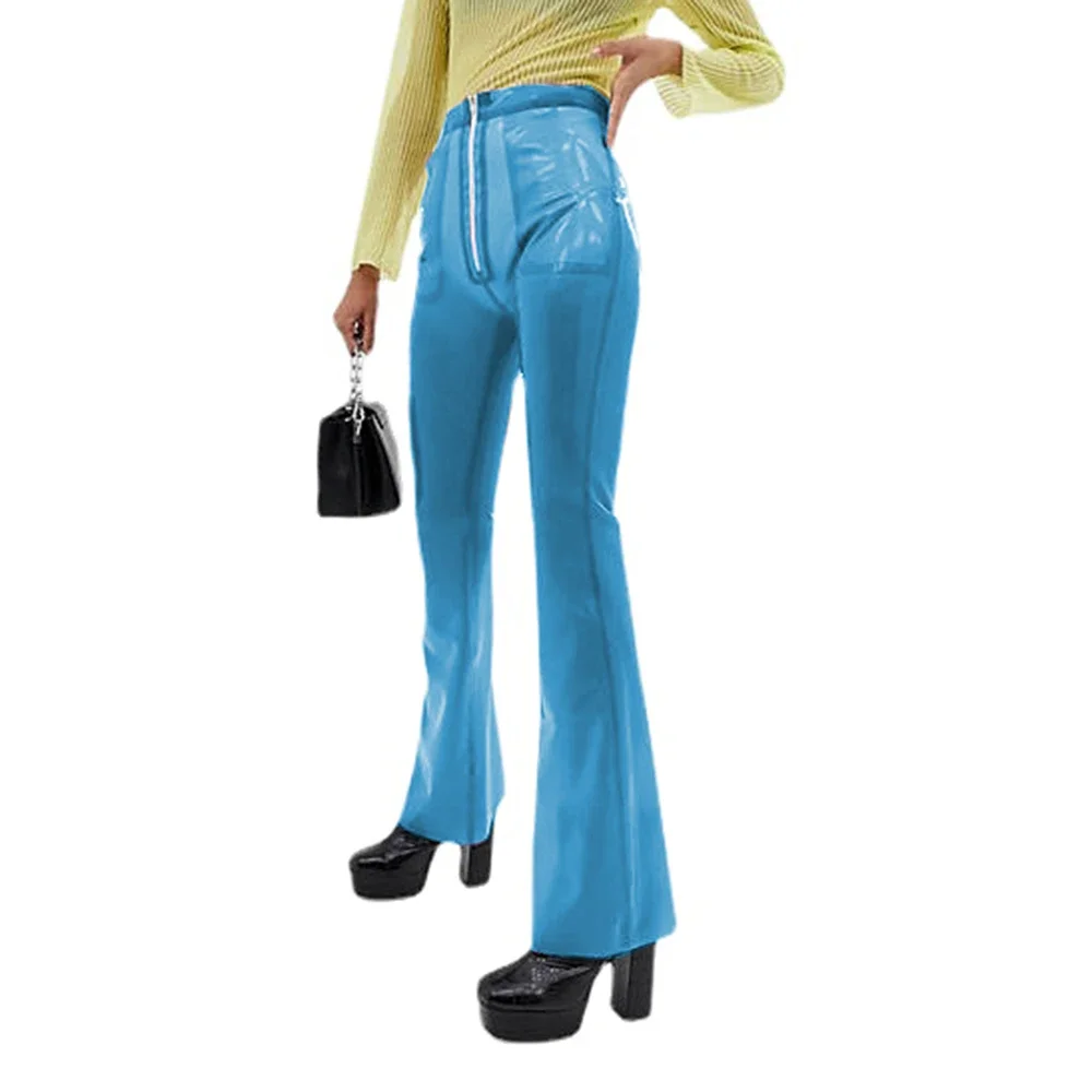 Queen Street Fashion - Pantalons longs en plastique transparent pour
