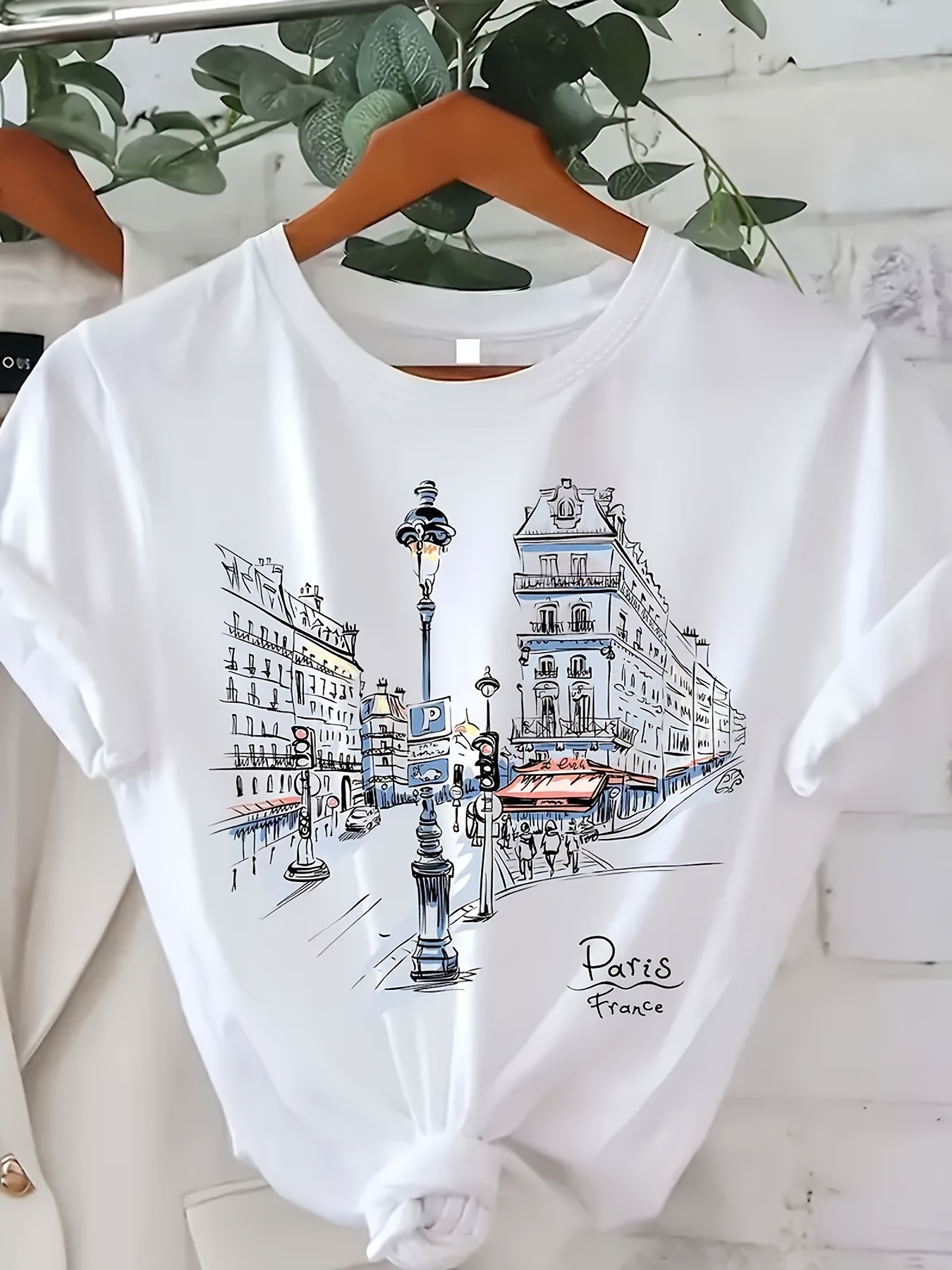 Street Fashion Paris - T-Shirt imprimé Paris Street pour femmes,