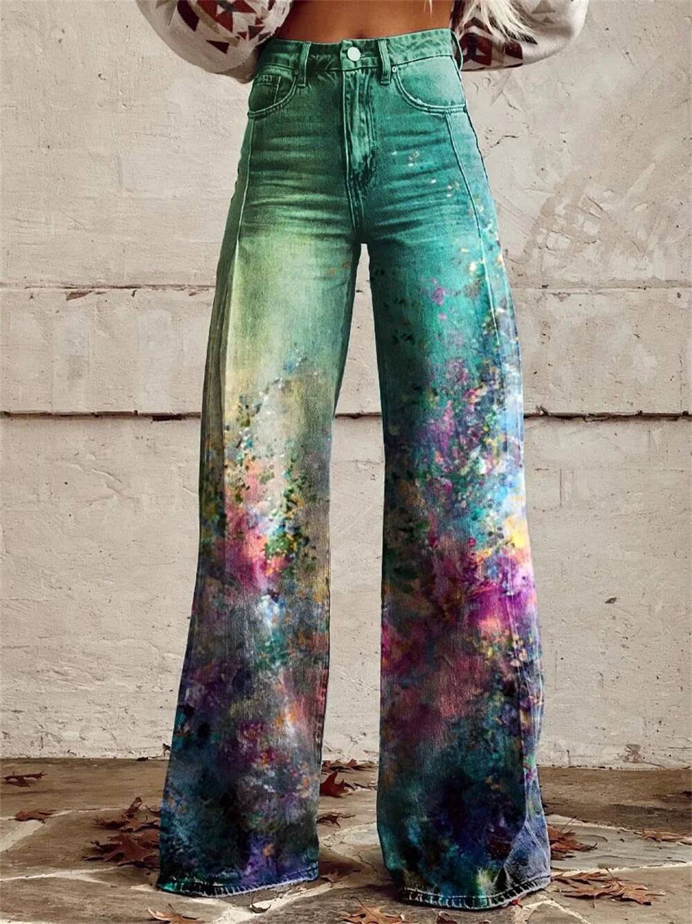 Street Fashion Taiwan - Pantalon en jean ample taille haute