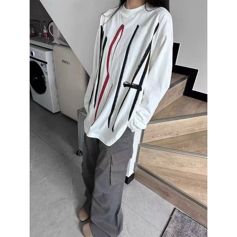 Longline Tee Oversized - Sweat-shirt ample à col rond pour