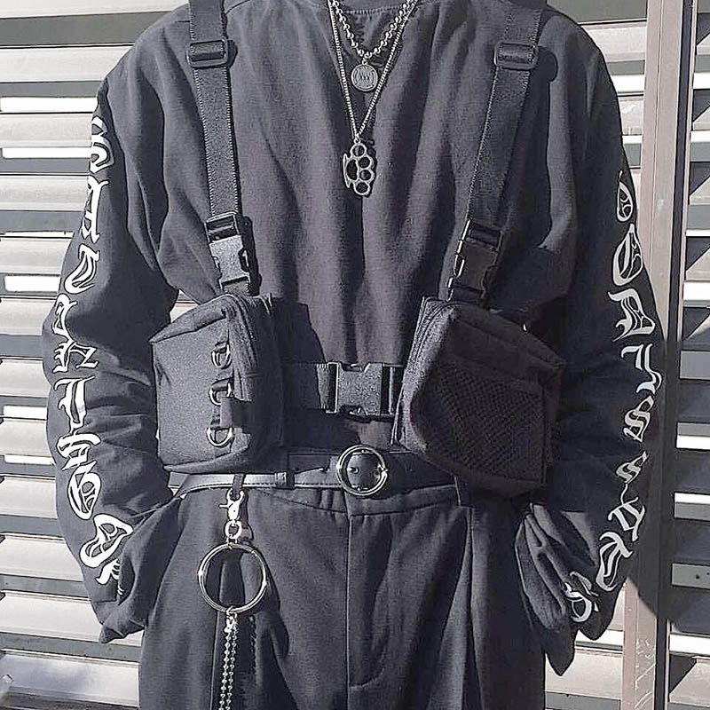 Street Fashion Types - Sac de poitrine tendance streetwear, sac