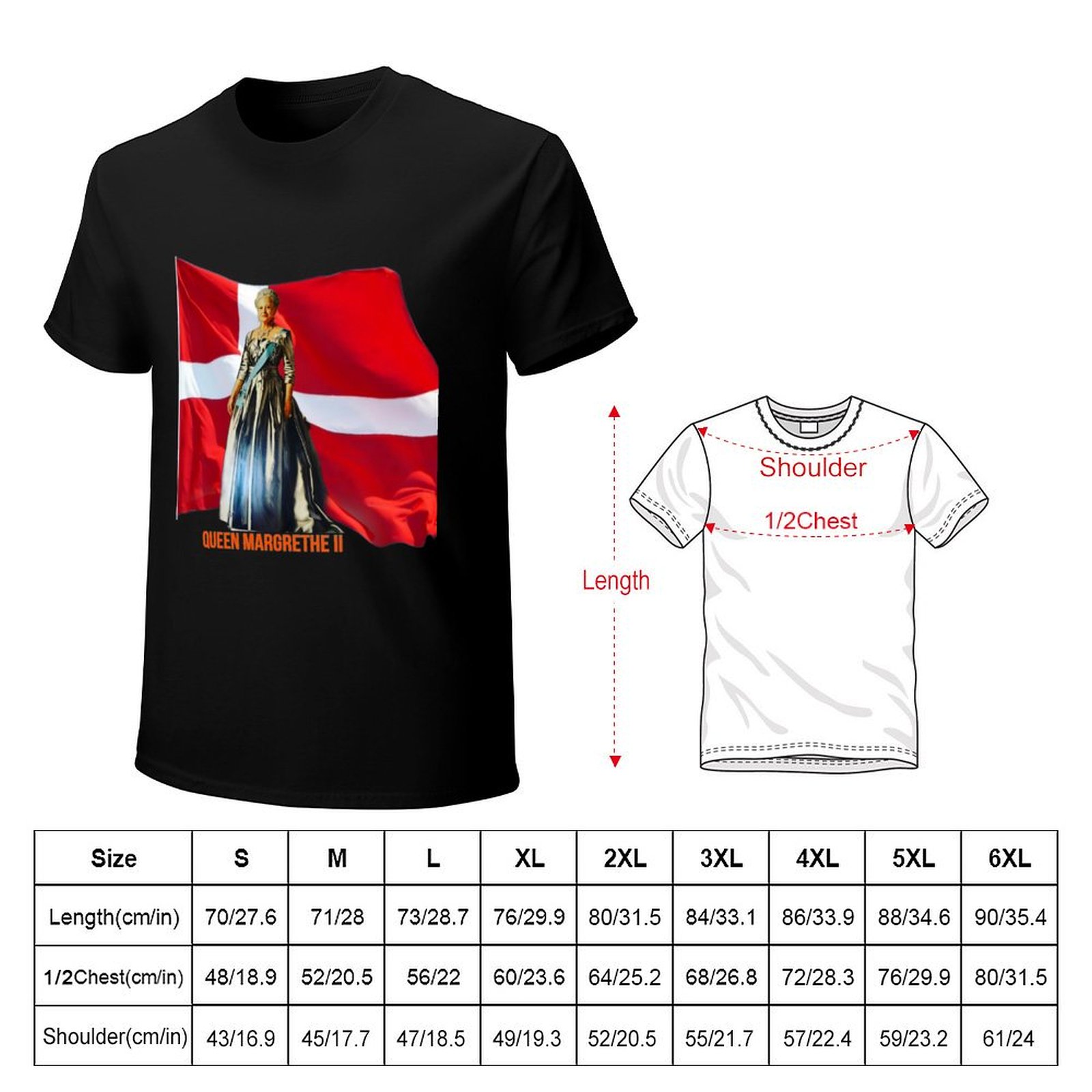 T-shirt Queen Margrethe II, mo - Queen Street Fashion avis et prix