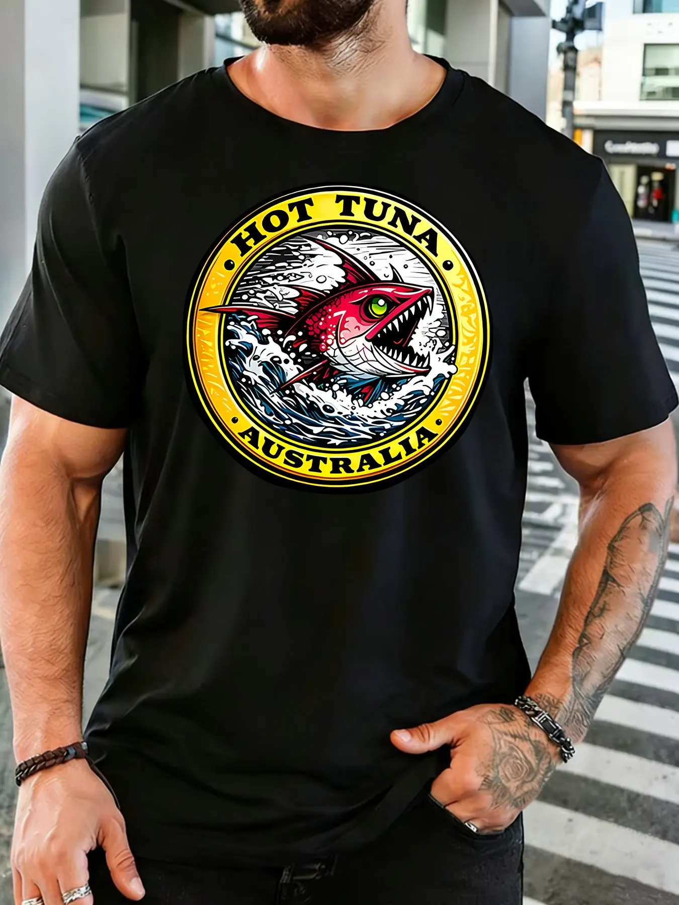 T-shirt Homme Rétro en Coton à - Street Fashion Australia avis et prix