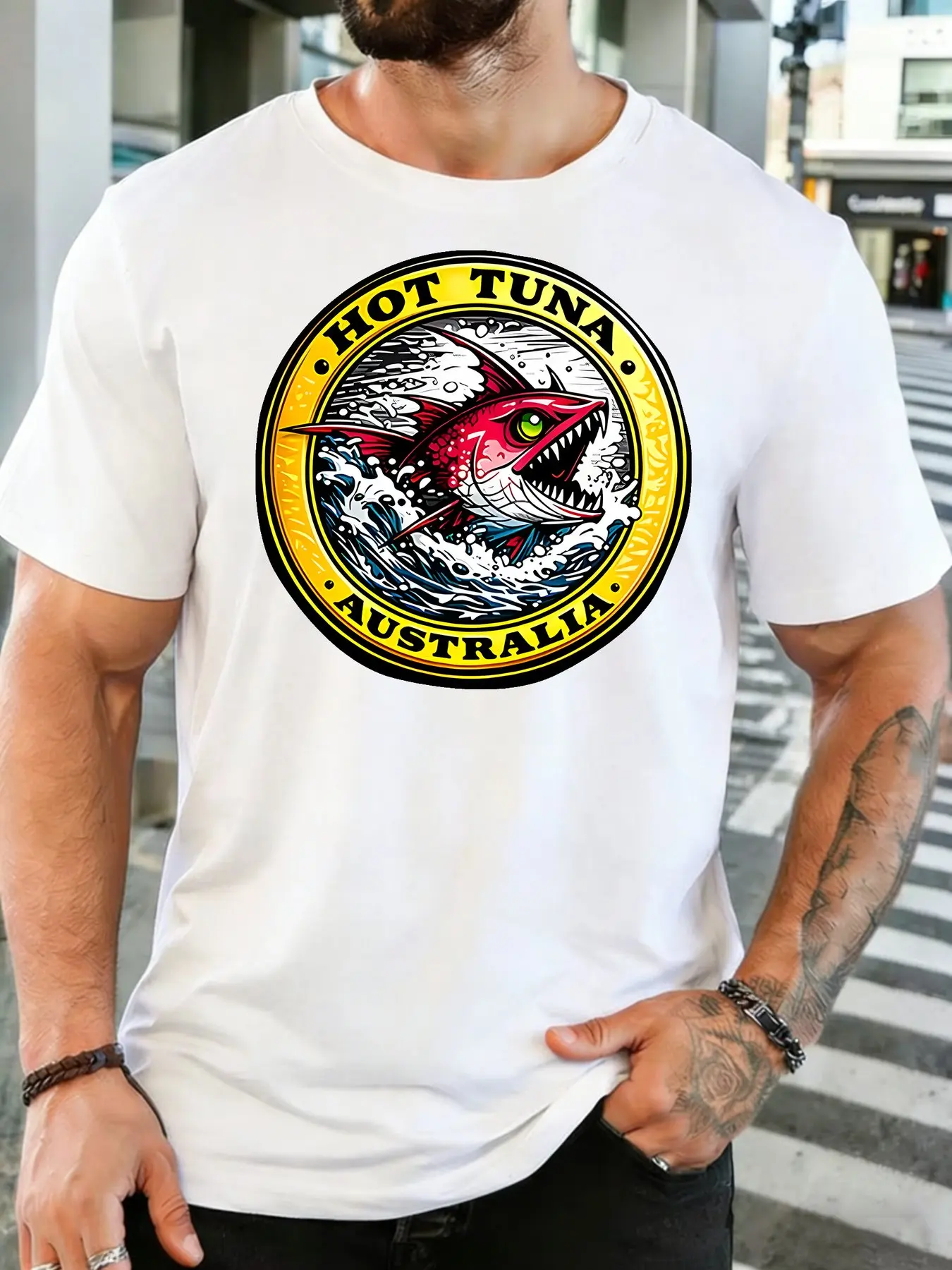 T-shirt Homme Rétro en Coton à - Street Fashion Australia avis et prix