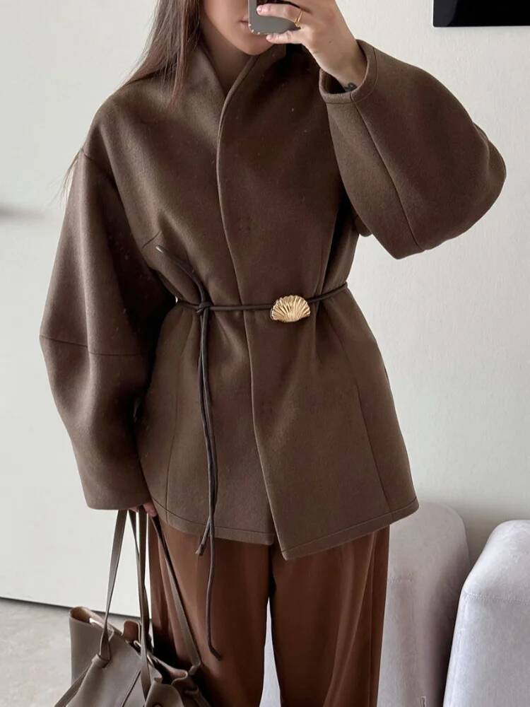 Manteau Chic en laine unie pou - Street Fashion Taiwan avis et prix