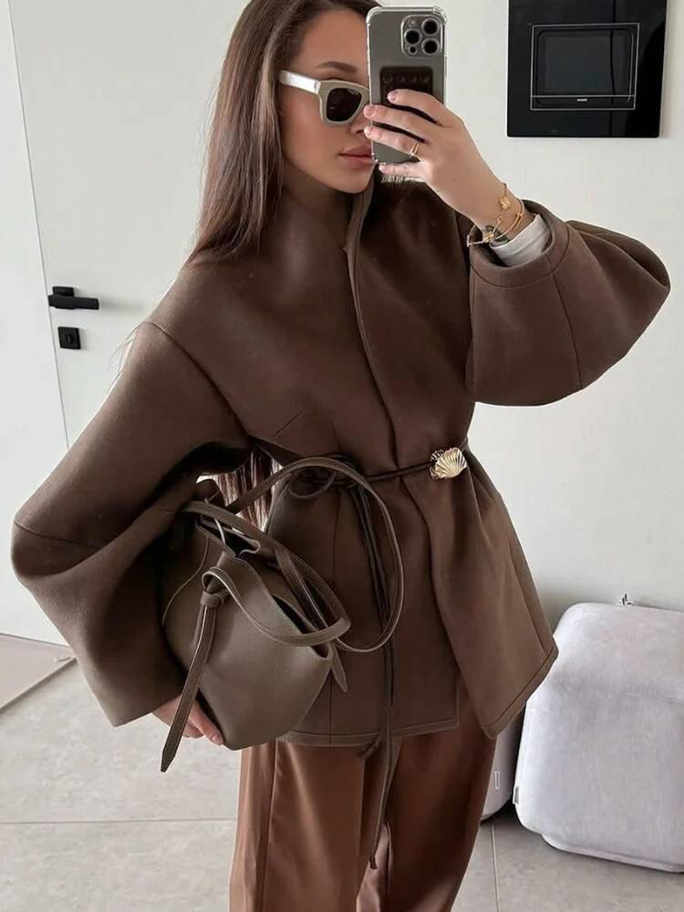 Manteau Chic en laine unie pou - Street Fashion Taiwan avis et prix