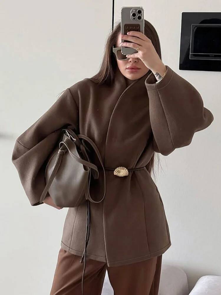 Manteau Chic en laine unie pou - Street Fashion Taiwan avis et prix