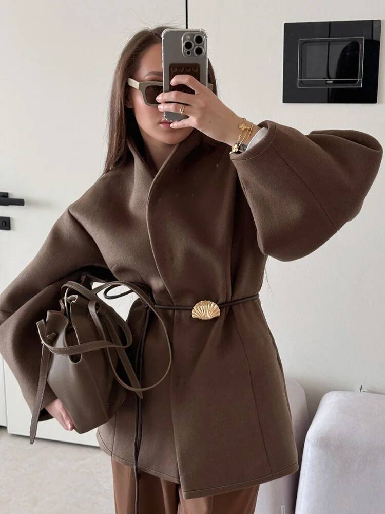 Manteau Chic en laine unie pou - Street Fashion Taiwan avis et prix