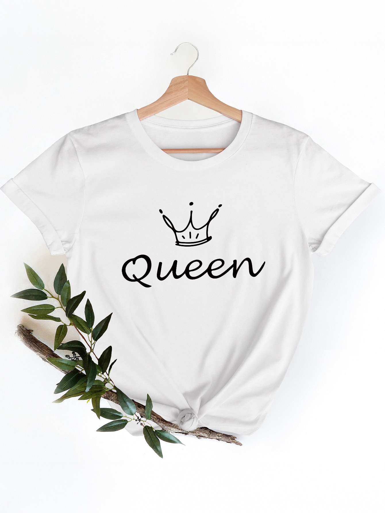 T-shirt blanc pour femme avec  - Queen Street Fashion avis et prix