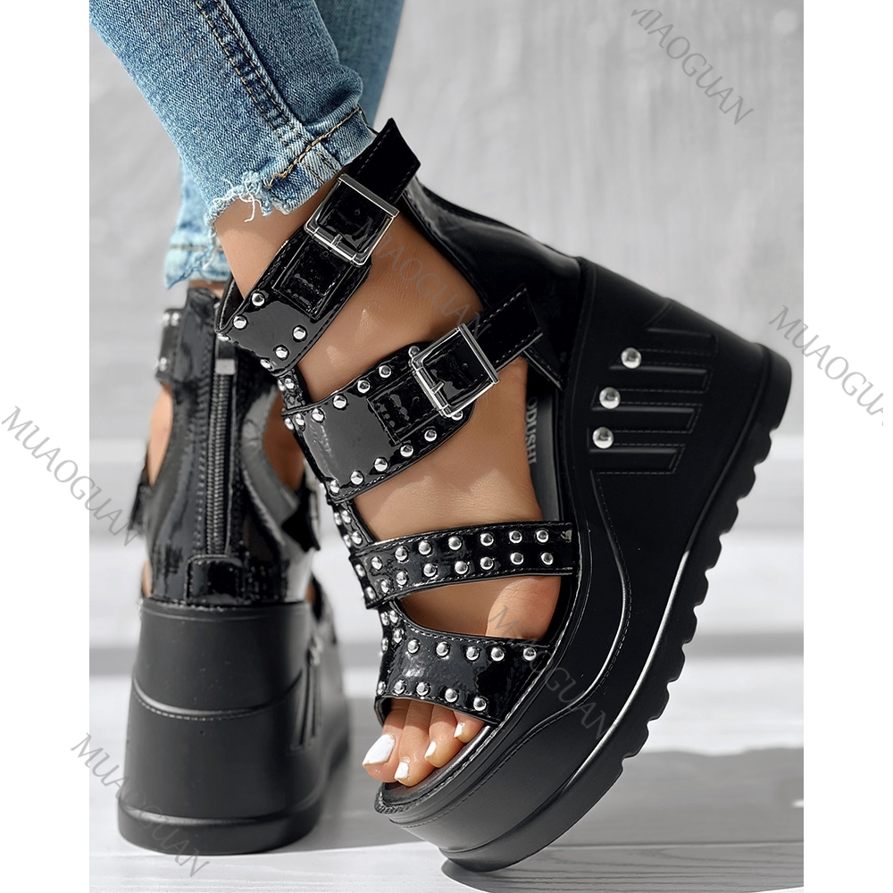 Sandales noires à bout ouvert  - Street Fashion Designer avis et prix