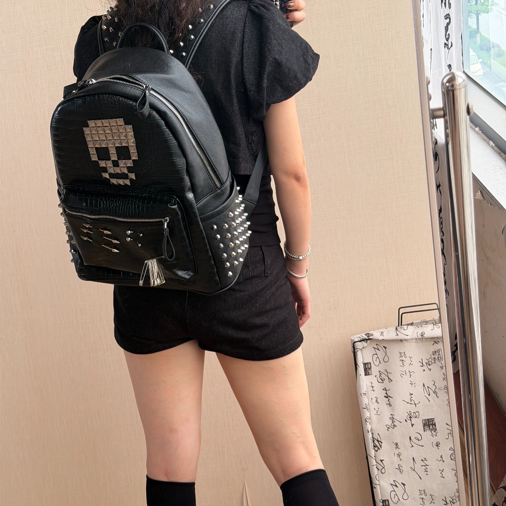 Sac à dos original noir à moti - Street Fashion Types avis et prix