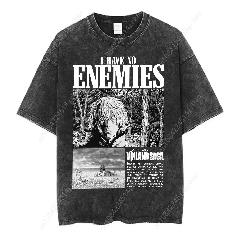 T-shirt Vintage Lavé Anime Vin - Street Fashion Anime avis et prix