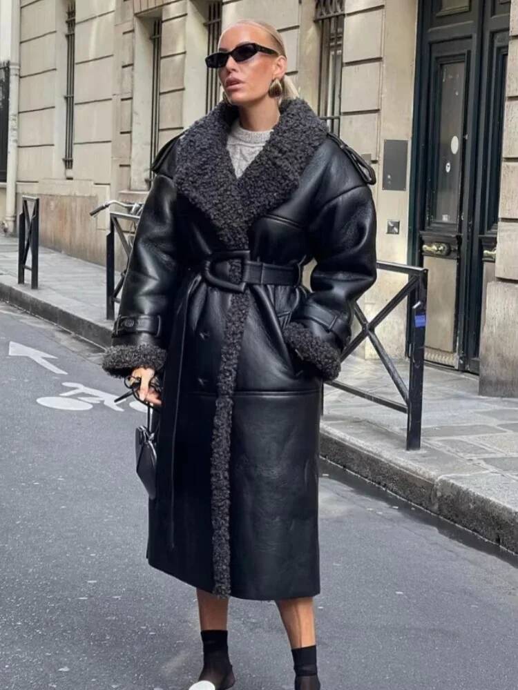 Veste en cuir synthétique à fa - Street Fashion Taiwan avis et prix