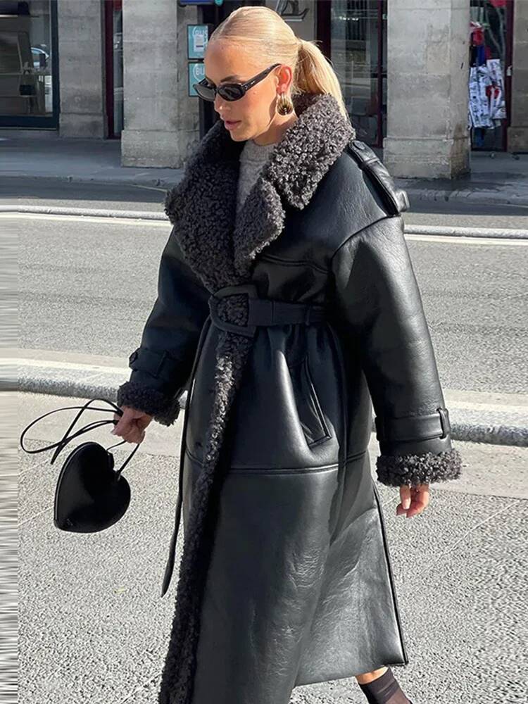 Veste en cuir synthétique à fa - Street Fashion Taiwan avis et prix