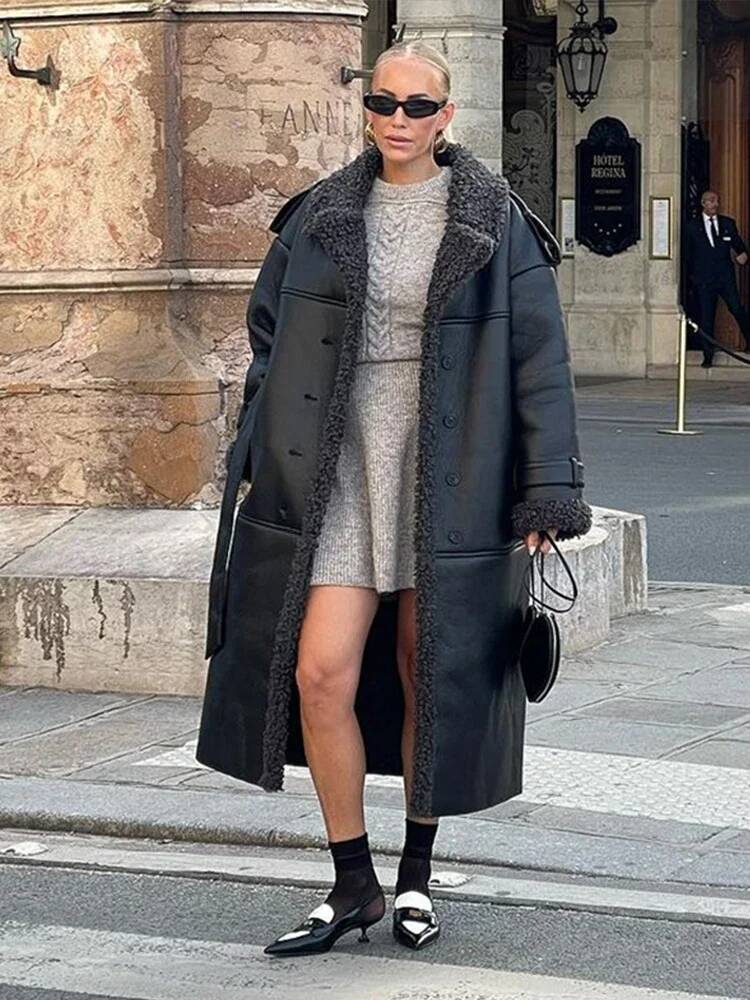 Veste en cuir synthétique à fa - Street Fashion Taiwan avis et prix