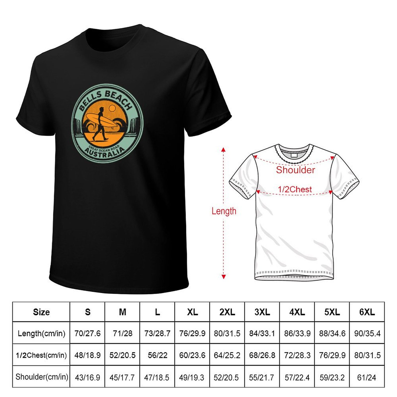 Bells Beach, Australie T-shirt - Street Fashion Australia avis et prix
