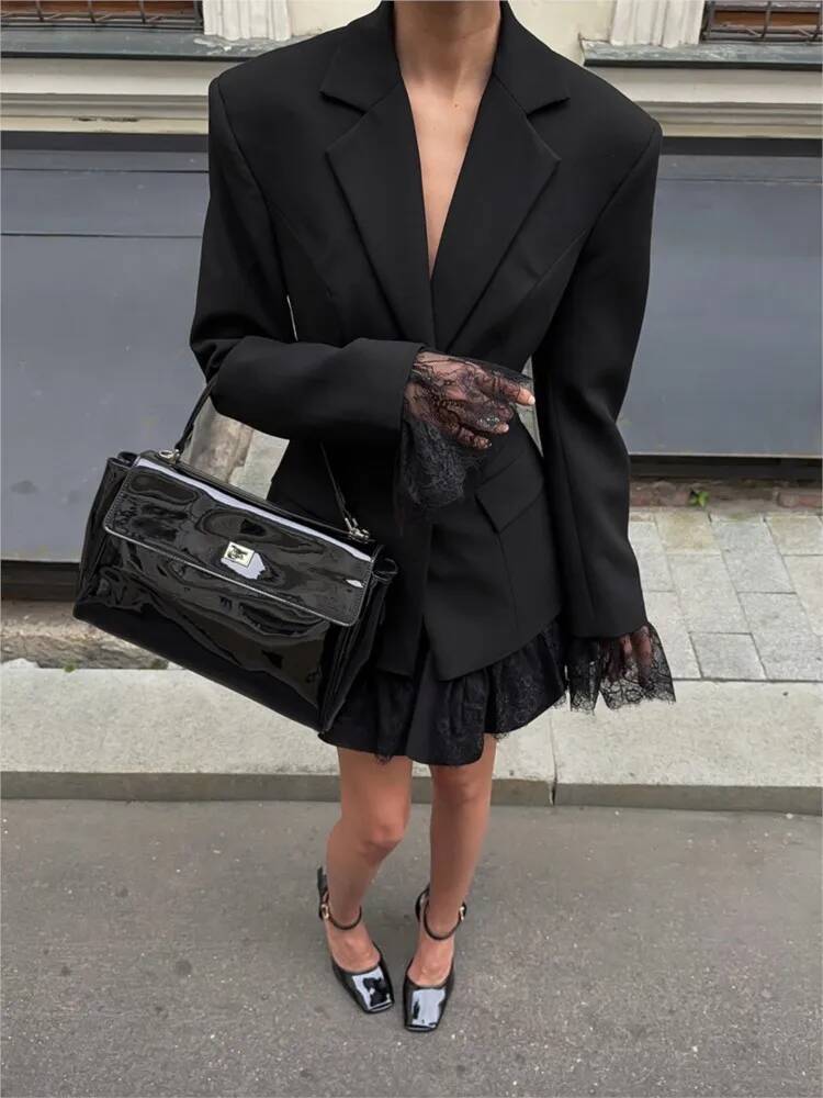 Élégant dentelle Blazer mantea - Street Fashion Taiwan avis et prix