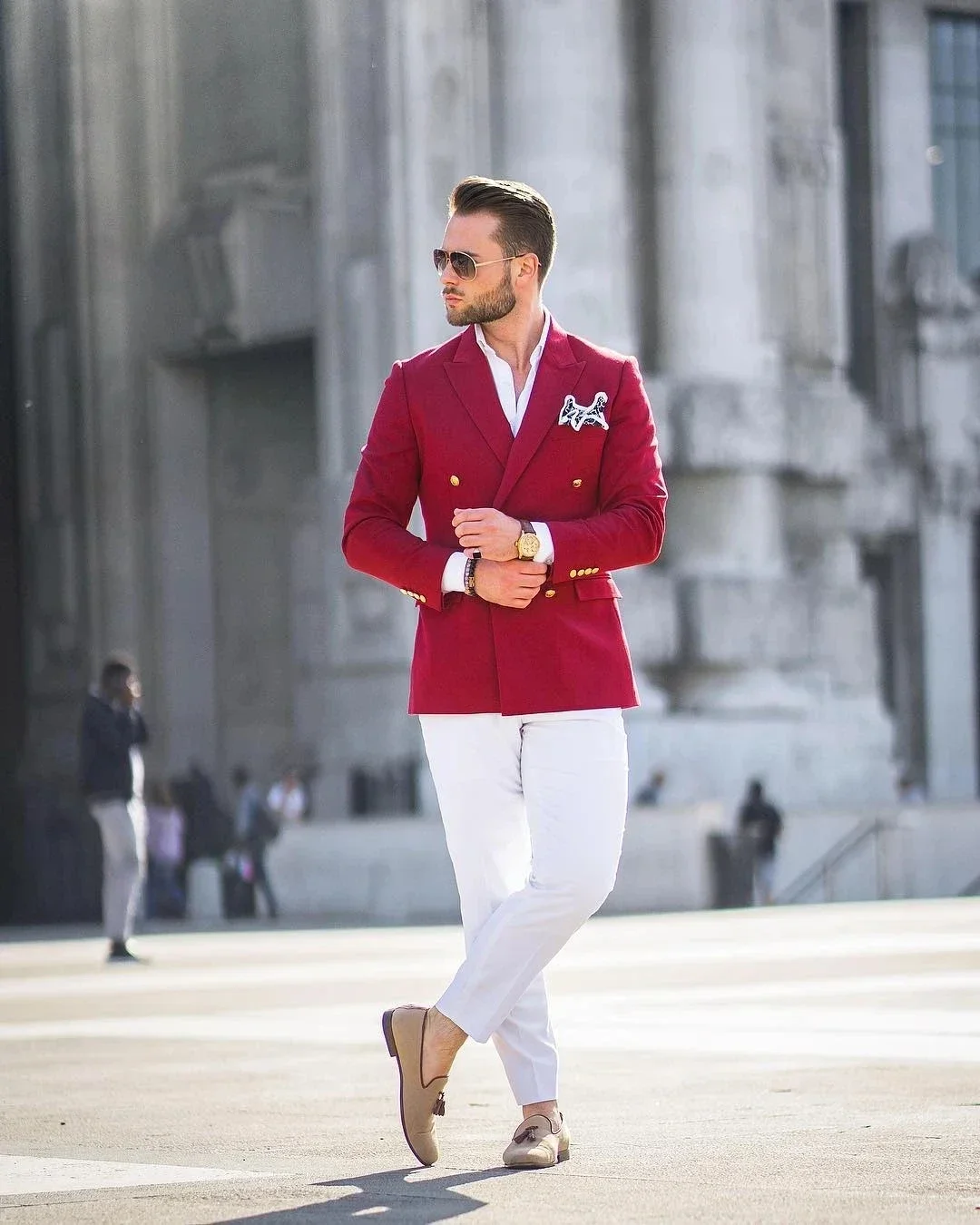Costume Homme Rouge et Blanc C - Street Fashion Jacket Men avis et prix