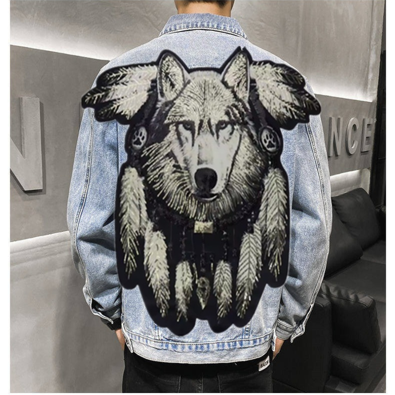 Amérique Vintage loup lourd br - Street Fashion Jacket Men avis et prix