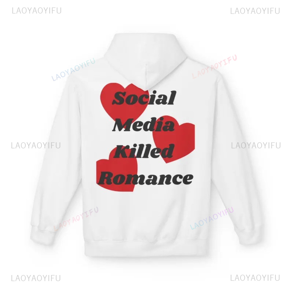Médias sociaux tué Romance let - Graphic Hoodie Streetwear avis et prix