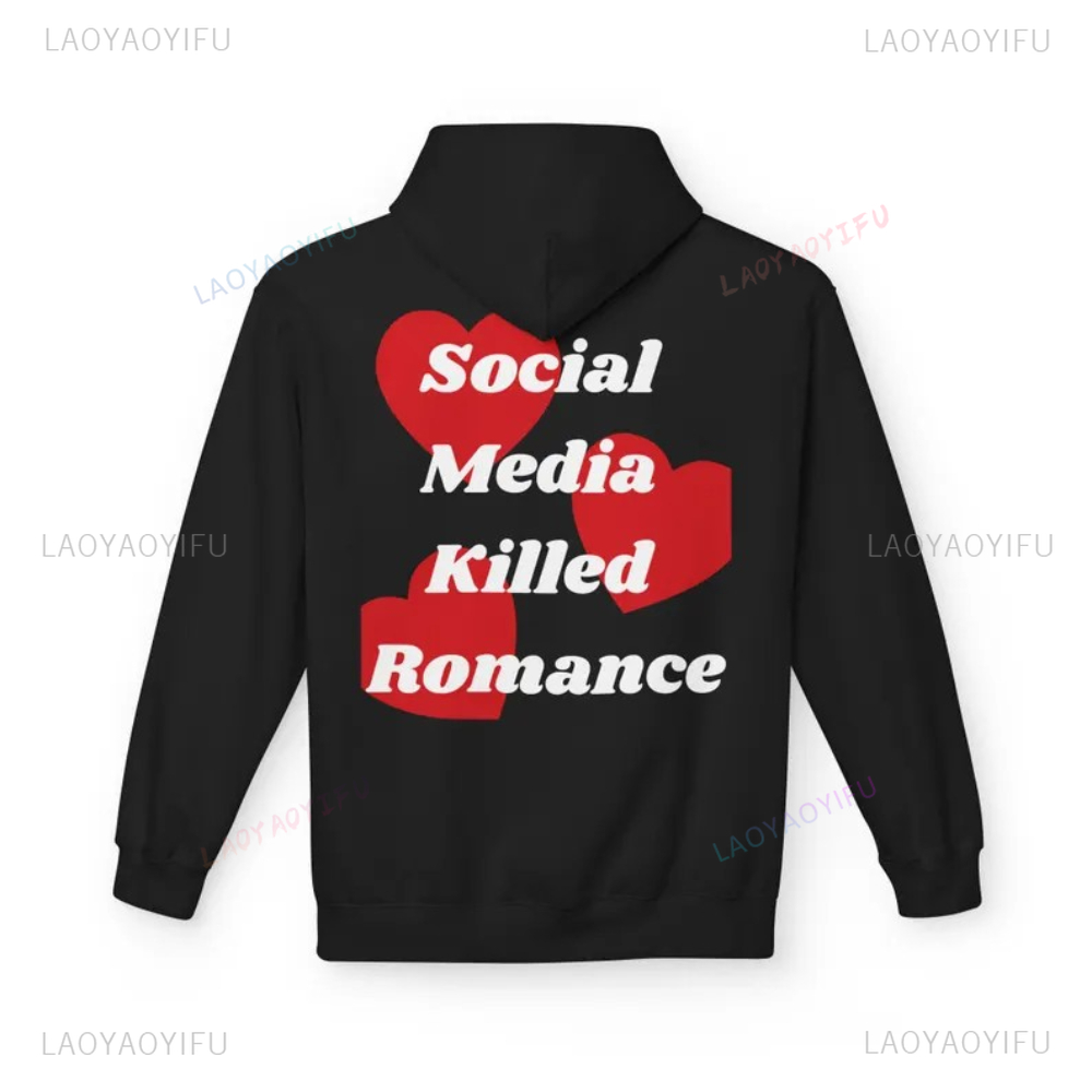 Médias sociaux tué Romance let - Graphic Hoodie Streetwear avis et prix
